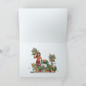 Vespa Scooter traf Bloemen Feiertagskarte (Innenseite)