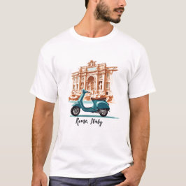 Vespa vor dem Trevi-Brunnen in Rom T-Shirt