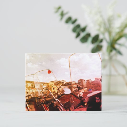 Vespas in Florence Postkarte (Stehend Vorderseite)