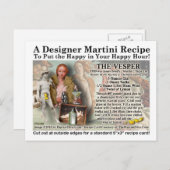 Vesper Martini Rezept Postkarte (Vorne/Hinten)