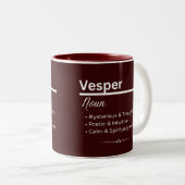 Vesper Personalized Girl Name Meaning Coffee Mug Zweifarbige Tasse (VorderseiteRechts)