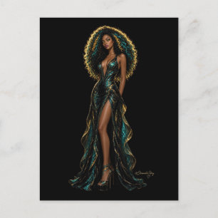 Vespera Kane Couture Sheer Rüschenkleid Postkarte