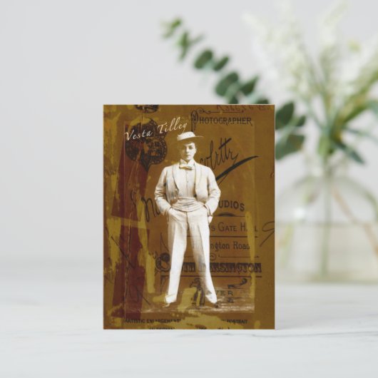 Vesta Tilley Postkarte (Stehend Vorderseite)