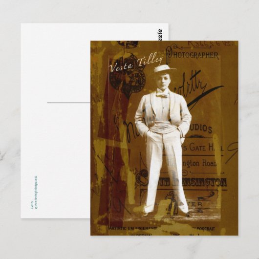 Vesta Tilley Postkarte (Vorne/Hinten)