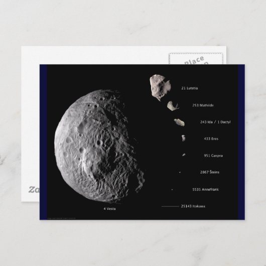 Vesta und Asteroid Gallery Postkarte (Vorne/Hinten)