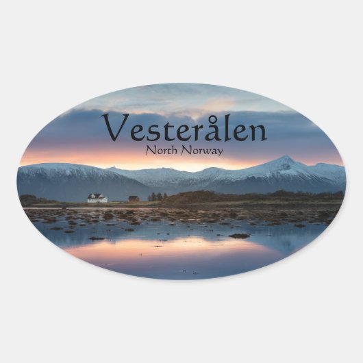 Vesteralen Norwegen Souvenir Ovaler Aufkleber (Vorderseite)