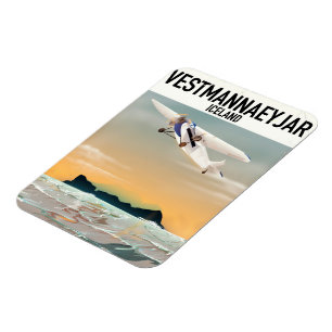 Vestmannaeyjar Island Reiseplakat. Magnet