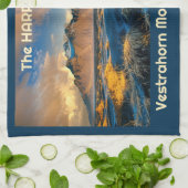 Vestrahorn-Gebirge mit benutzerdefiniertem Text, I Geschirrtuch (Gefaltet)