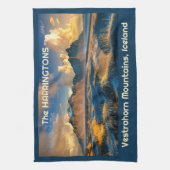 Vestrahorn-Gebirge mit benutzerdefiniertem Text, I Geschirrtuch (Vertikal)