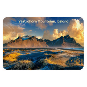 Vestrahorn-Gebirge mit benutzerdefiniertem Text, I Magnet