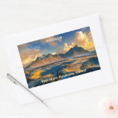 Vestrahorn-Gebirge mit benutzerdefiniertem Text, I Rechteckiger Aufkleber (Umschlag)