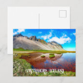 Vestrahorn Mountains, Island Postkarte (Vorne/Hinten)