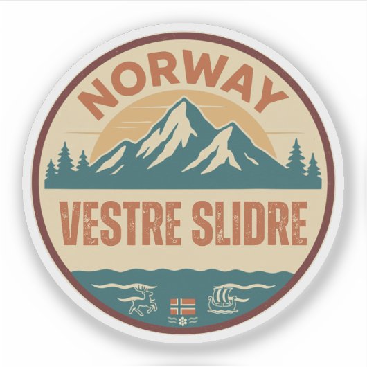 Vestre Slidre, Norge Norwegen Aufkleber (Vorderseite)