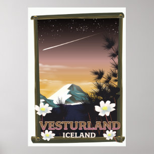 Vesturland Island Reiseplakat Poster