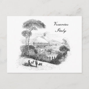 Vesuv-Vulkan und Neapel Vintage Postkarte