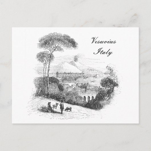 Vesuv-Vulkan und Neapel Vintage Postkarte (Vorderseite)