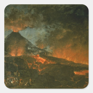 Vesuvius Eruption Quadratischer Aufkleber