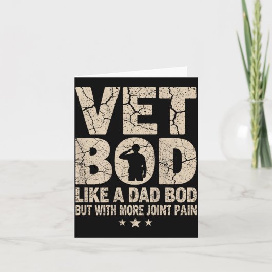 Vet Bod Like A Dad Bod Funny Military Veteran Dad  Karte (Vorderseite)
