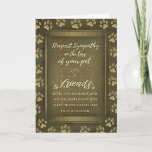 Vet & Business Beileid Pet Brown Gold Card Karte