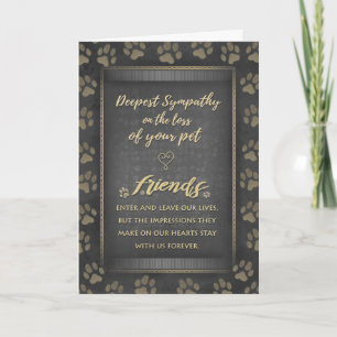 Vet & Business Beileid Pet Loss Gold Card Karte