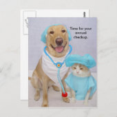 Vet Checkup-Erinnerung Postkarte (Vorne/Hinten)