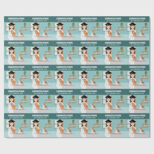 Vet DVM Abschluss Geschenkpapier (Flach)