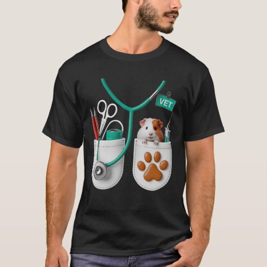 VET Guinea Pig Cute Veterinary Pet Animal Doctor H T-Shirt (Vorderseite)