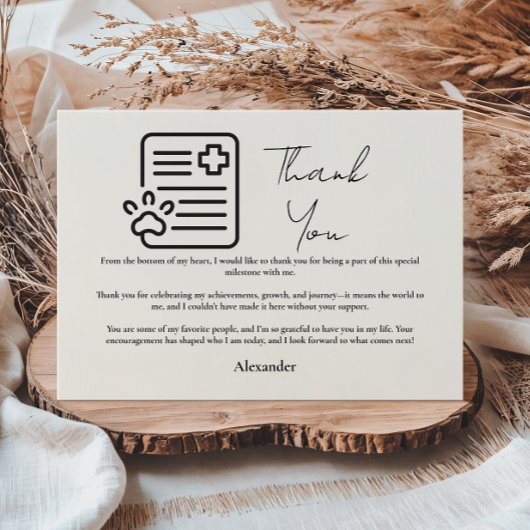 Vet Med Paw Syringe Graduation Party Dankeskarte