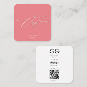 VET Pet Groom Care Hund Experte Veterinärmedizinis Quadratische Visitenkarte