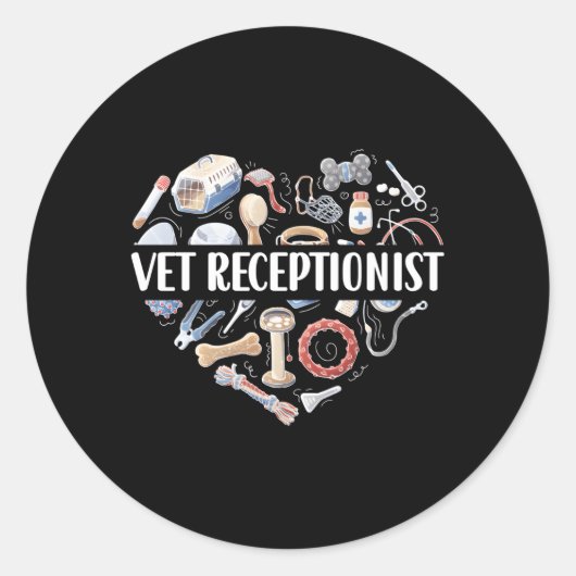 Vet Receptionist Veterinary Receptionist Vet Sec Runder Aufkleber (Vorderseite)