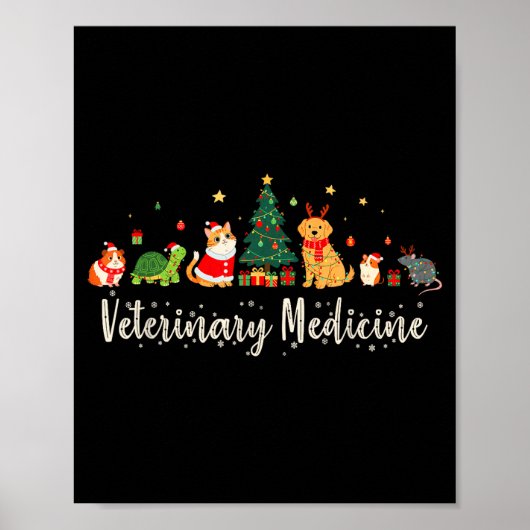 Vet Tech Animal Christmas Xmas Vibes Veterinary Me Poster (Vorne)