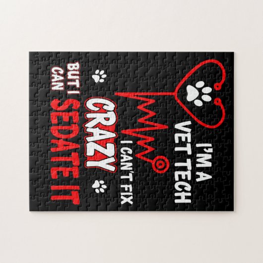 Vet Tech Can_t Fix Crazy T Shirt Puzzle (Horizontal)
