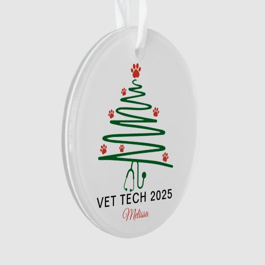Vet Tech Christmas Tree Ornament (Vorderseite)
