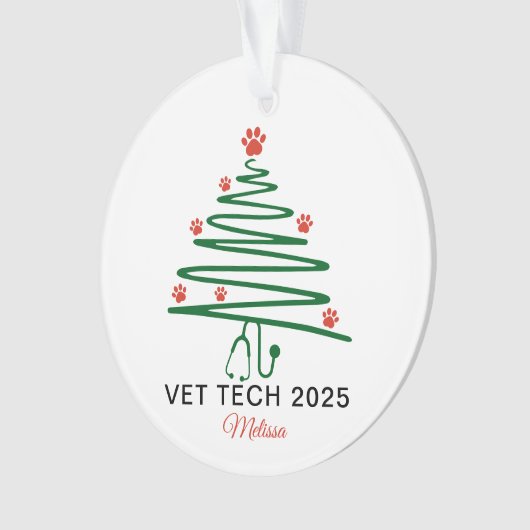 Vet Tech Christmas Tree Ornament (Vorderseite)