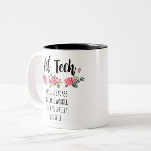 Vet Tech Dankbarkeit Vielen Dank Geschenk Zweifarbige Tasse (Vorderseite Links)