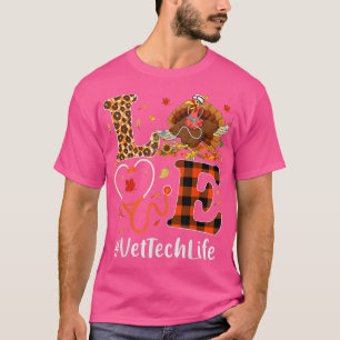 Vet Tech Liebe Thanksgiving Leopard Stethoskop Spa T-Shirt