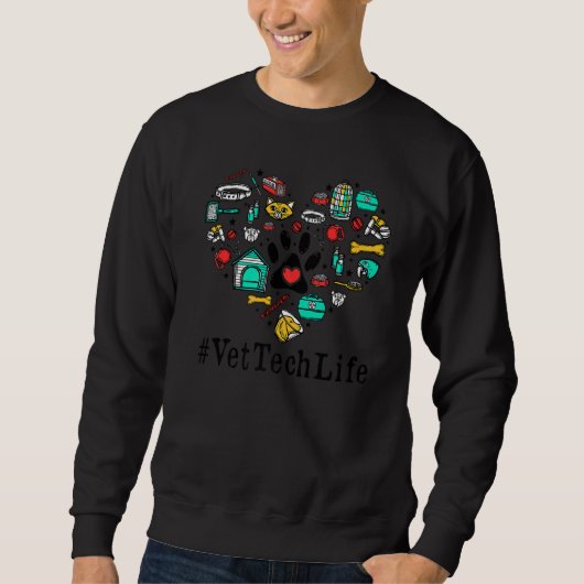 Vet Tech Life Veterinary Technician Student Paw Pr Sweatshirt (Vorderseite)