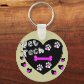 Vet Tech SCHWARZE UND WEISSE HERZEN Schlüsselanhänger (Vorderseite)