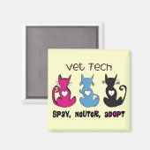 Vet Tech SPAY NEUTER ADOPTIERTE Schwarze Katzen De Magnet (Vorderseite/Rückseite)