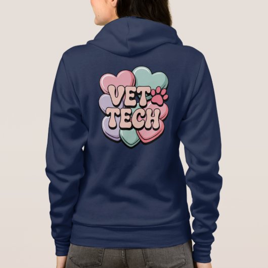 Vet Tech Valentins Herz Zip Hoodie (Rückseite)