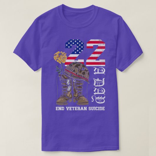 Veteran 22 A Day Take Their Lives End Veteran Suic T-Shirt (Design vorne)