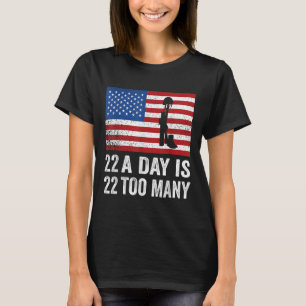 Veteran 22 Tag Selbstmord Bewusstsein Ptsd Veteran T-Shirt