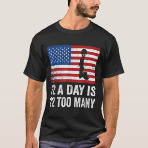 Veteran 22 Tag Selbstmord Bewusstsein Ptsd Veteran T-Shirt