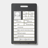 Veteran-Abzeichen Ausweis (Rückseite)