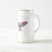 Veteran American Eagle "Stolz, gedient zu haben" Bierglas (VorderseiteRechts)
