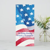 Veteran Beerdigung Lesezeichen American Flag Card Menükarte (Stehend Vorderseite)
