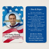 Veteran Beerdigungskarte Foto US-amerikanische Fla (Vorne & Hinten)