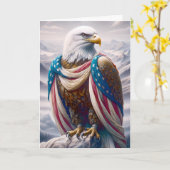 Veteran-Beileid-Adler mit Flagge Karte (Gelbe Blume)