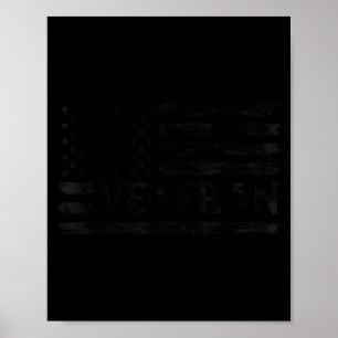 Veteran Black Vintage USA-Flagge Vatertag Patriot Poster
