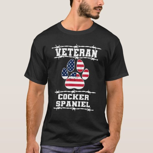 Veteran Cocker Spaniel Retired Dog  Retirement Pet T-Shirt (Vorderseite)